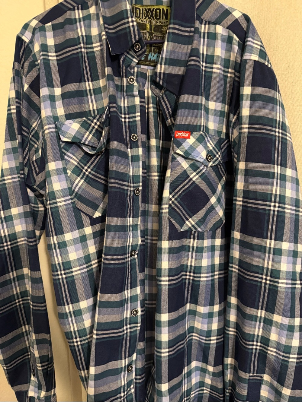 DIXXON Blue and White Plaid Button-Down Shirt